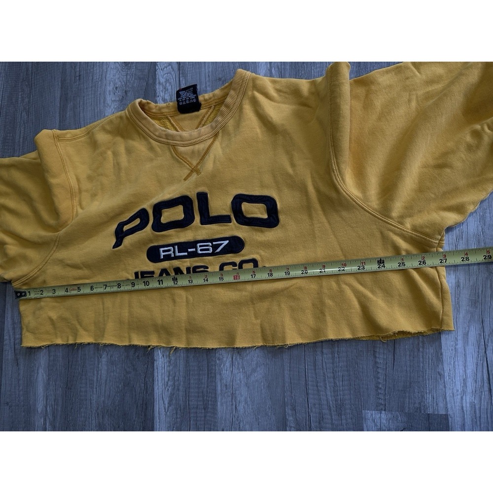 Vintage Ralph Lauren Polo Jeans Co Women's Cropped USA Flag Sweatshirt XX-Large - Picture 9 of 14